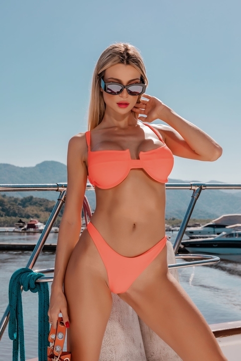 Biquíni Meia Taça Danny - Laranja Neon