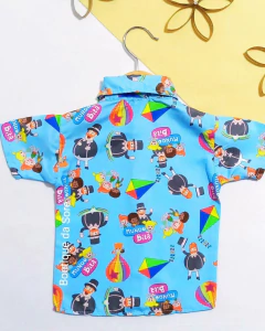 camisa-infantil-com-gravata-laranja-mundo-bita-balao-pipa-festa-aniversario