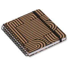 Imagem do Caderno Espiral Kraft Pautado A5 Curvas