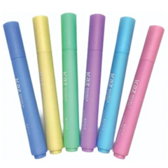 Marca Texto Cor Pastel 6 Cores Ponta 3mm Chanfrada - Kaz - comprar online