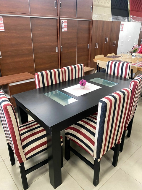 Combo Mesa Extensible + 6 sillas de Chenille - comprar online