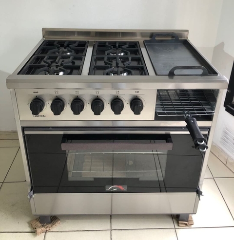 Cocina Semi Industrial 4 Hornallas con Plancha y Carlitera