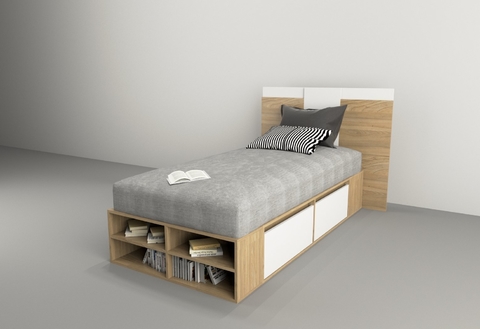 Plataforma Cama Box Juvenil Minimal.