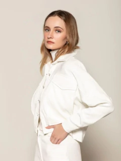 Casaco de veludo cropped com bolsos laterais Biamar 11583 - comprar online