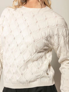 Blusa com textura, gola redonda e mangas de cava quadrada Biamar 11833 - comprar online