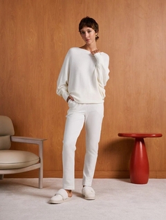Blusa em fio pluma com gola canoa e manga dolman Biamar 11879 - comprar online