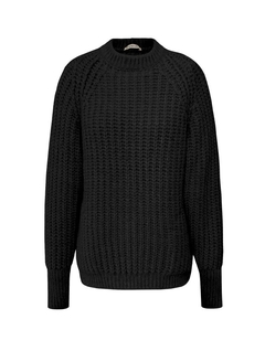 Blusa alongada com gola redonda, bolsos laterais e punhos canelados Biamar 11883