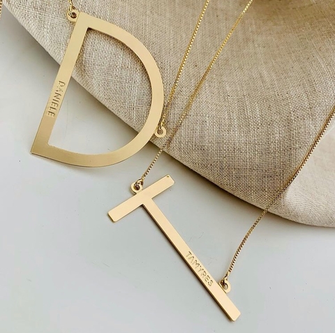 Colar Maxi Inicial 4cm com Nome