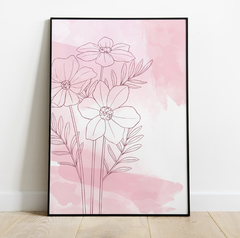 Cuadro Decorativo Estilo Acuarela - DISEÑO FLORAL