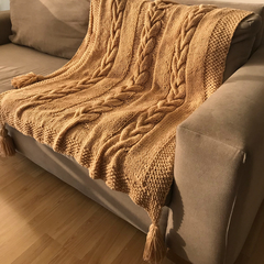 Manta tejida a mano Lauren - Camel ó Beige