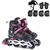 Patins Roller Inline Ajustável Com Luz De Led Com OU SEM Kit Proteção Várias Cores E Tamanhos Promoção na internet