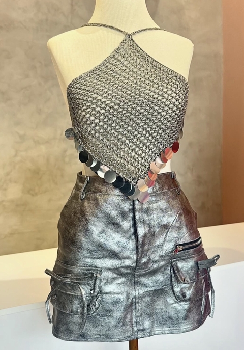 Cropped Disco Crochê - comprar online