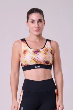 TOP GRIT BOSSA RETO C/ BOLSO AJUSTAVEL PRETO / ESTAMPA REALCE na internet