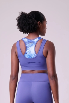TOP SIGNATURE SAMBA 2 EM 1 DUPLA FACE AZUL ESCURO / ESTAMPA GLACIAL - Raça Store