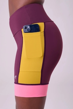 BERMUDA GRIT BOSSA 18CM VINHO / MOSTARDA / ROSA - loja online