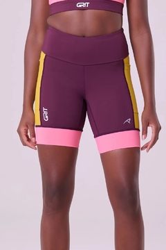 BERMUDA GRIT BOSSA 18CM VINHO / MOSTARDA / ROSA - comprar online