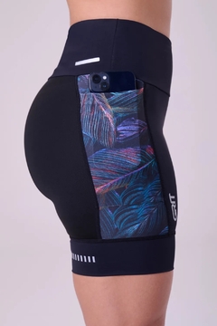 BERMUDA GRIT BOSSA 18CM PRETO / ESTAMPA ALVORADA - loja online