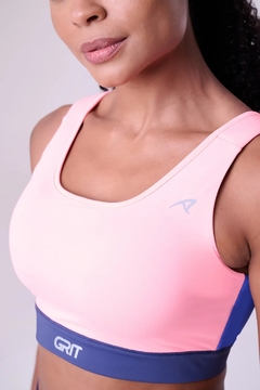 TOP GRIT BOSSA RETO C/ BOLSO AJUSTAVEL CORAL FLUOR / AZUL NOITE / AZUL - loja online