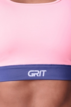 TOP GRIT BOSSA RETO C/ BOLSO AJUSTAVEL CORAL FLUOR / AZUL NOITE / AZUL - Raça Store