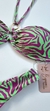 Conjunto de biquíni tomara que caia com alcinha Zebra roxo e verde - comprar online