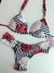 Conjunto de biquíni listrado com rosas - Biquinis Torres | Beachwear • Site Oficial