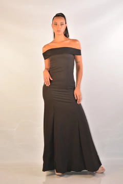 Vestido strappless - Negro