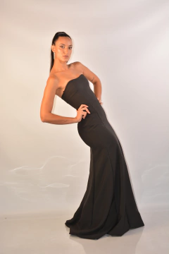 Vestido strappless - Negro - Juliana Rocha Espacio de Moda