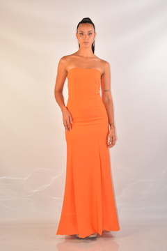 Vestido strappless - Naranja en internet