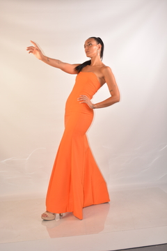 Vestido strappless - Naranja - Juliana Rocha Espacio de Moda