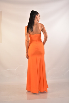 Vestido strappless - Naranja - comprar online