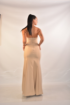 Vestido strappless - Beige - comprar online