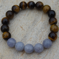 pulseira de pedra olho de tigre e jade, pulseira da abundância