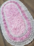 Tapete de croche Trento felpudo rosa e cinza gelo - MF MISTURA FINA ARTESANATO