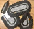 Jogo de banheiro croche decore Rendado mescla cinza e preto 4 peças - comprar online