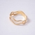 Anel ondulado liso vazado folheado a ouro 18k - comprar online