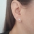Brinco de pedrinha cristal pequeno 5mm folheado a ródio branco