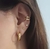 Brinco piercing fake duplo vazado folheado a ouro 18k