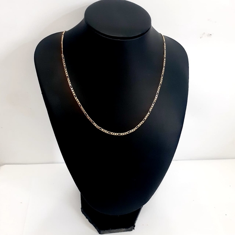 Corrente grossa fígaro de 58cm folheada a ouro 18k