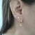 Brinco de pedrinha cristal pequeno 5mm folheado a ouro 18k - JOSI LEON SEMIJOIAS