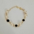 Pulseira de pérolas com pedra preta folheada a ouro 18k - comprar online