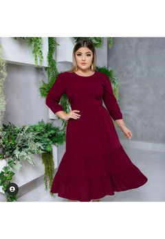 Vestido Viscose Manga 3/4 - Aspipoquinhas