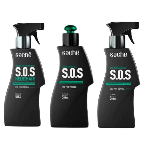 Kit Reconstrutor, Fluido. Queratina Em Gel S.o.s Sachê 300ml