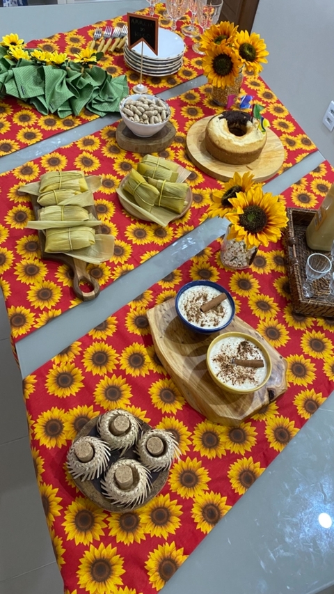 TRILHO GIRASSÓIS VERMELHO E AMARELO