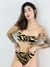 BIQUINI TRES NOS HOT EDEN ZEBRA PRETO E DOURADA