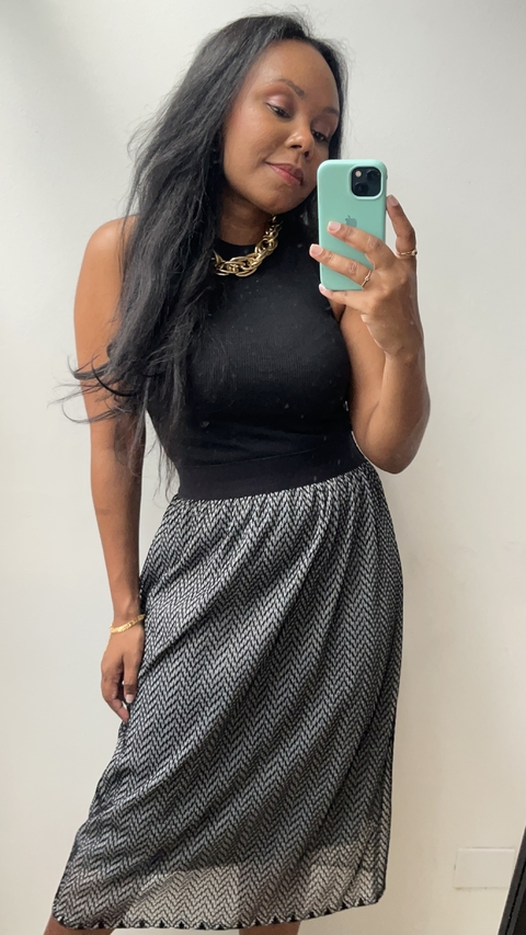 Saia em tule chevron