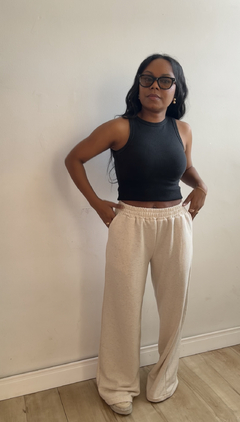 Calça pantalona em moletinho Luisa