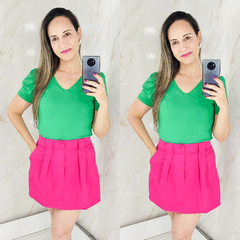 Short Saia Alfaiataria Social Pink - TRÈS CHIC BARRETOS