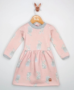 Vestido nena/beba friza conejos- Cod: 21058