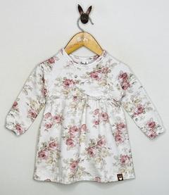 Vestido nena frisa estampado flores COD -25231