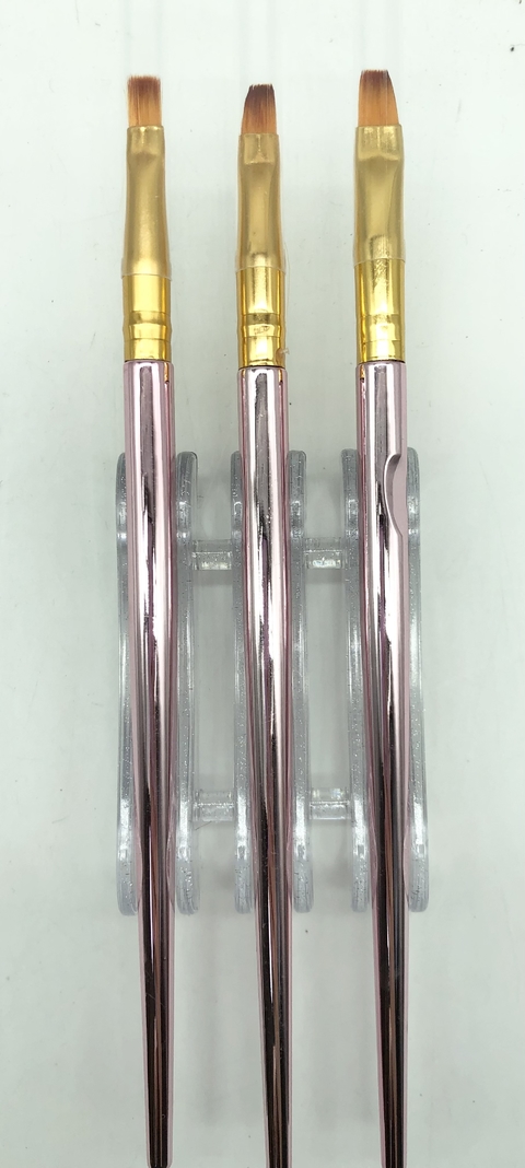 pincel para gel rosa x3